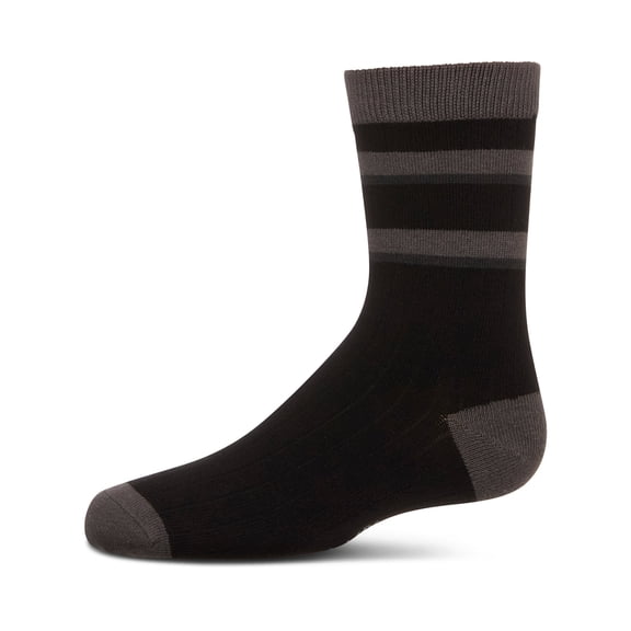 MeMoi Boys Tonal Stripe Cotton Rich Crew Sock - Boys - Male, 9-11, Navy