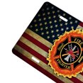 thumbnail image 3 of Yehwow American Flag Firefighter Maltese Cross Metal Car Plate Aluminum License Plate, 3 of 6