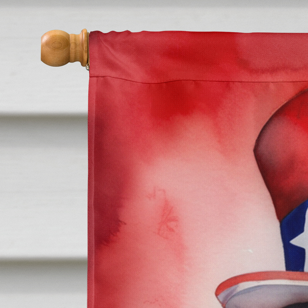 Black Poodle Patriotic American House Flag 28 in x 40 in