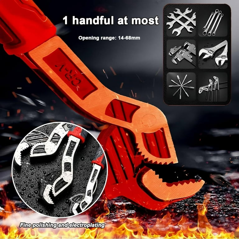 Self Adjusting Pipe Wrench, Heavy Duty Pipe Wrench Set, 8\" 10\" 12\" Pipe...