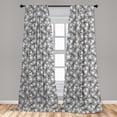 thumbnail image 4 of Ambesonne Dragonfly Curtains, Daisy Flowers Spring Art, Pair of 28"x95", Grey White and Caramel, 4 of 4