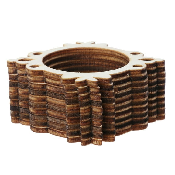 10 Pcs/Set Photo Frame Natural Wooden Slices Rustic Wood Cutout Craft Supplies