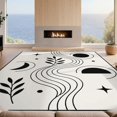 thumbnail image 2 of Design&I 4'x6' Ultra Soft Area Rug, Black White Celestial Waves Botanicals Elegant Curved Lines with Star Moon Fluffy Washable Non Shedding for Bedroom Living Room Home Office, 2 of 3