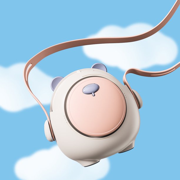 Pequeño Ventilador De Refrigeración Bonito ventilador eléctrico de 900 mAh, robot de dibujos animados, regalo portátil para niños (blanco) Likrtyny Para estrenar