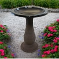 thumbnail image 2 of Bird and Beyond 24-Inch Antique Brown Fiber Clay Freestanding Bird Bath, 2 of 11