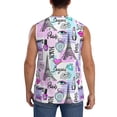 thumbnail image 4 of Haiem Men's Eiffel Tower and Hearts Print Tank Tops Summer Sleeveless Cut Off Workout T-Shirts Fitness Vest Athletic Undershirts-Large, 4 of 8