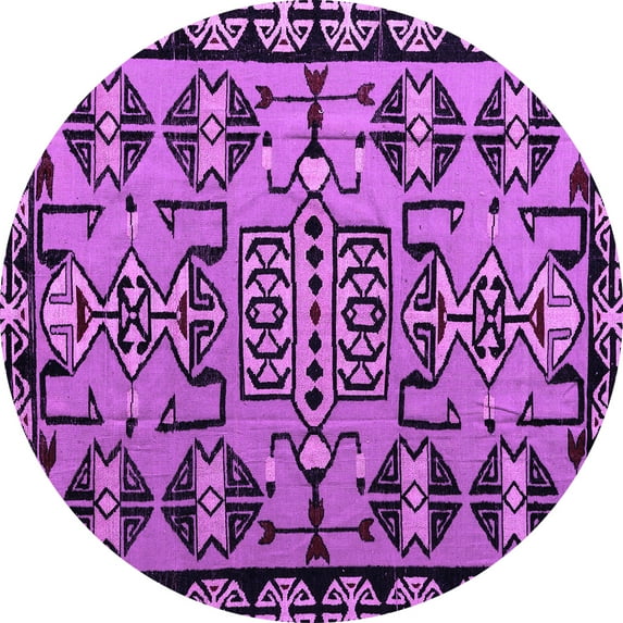Ahgly Company Indoor Round Southwestern Purple Country Area Rugs, 7' Round