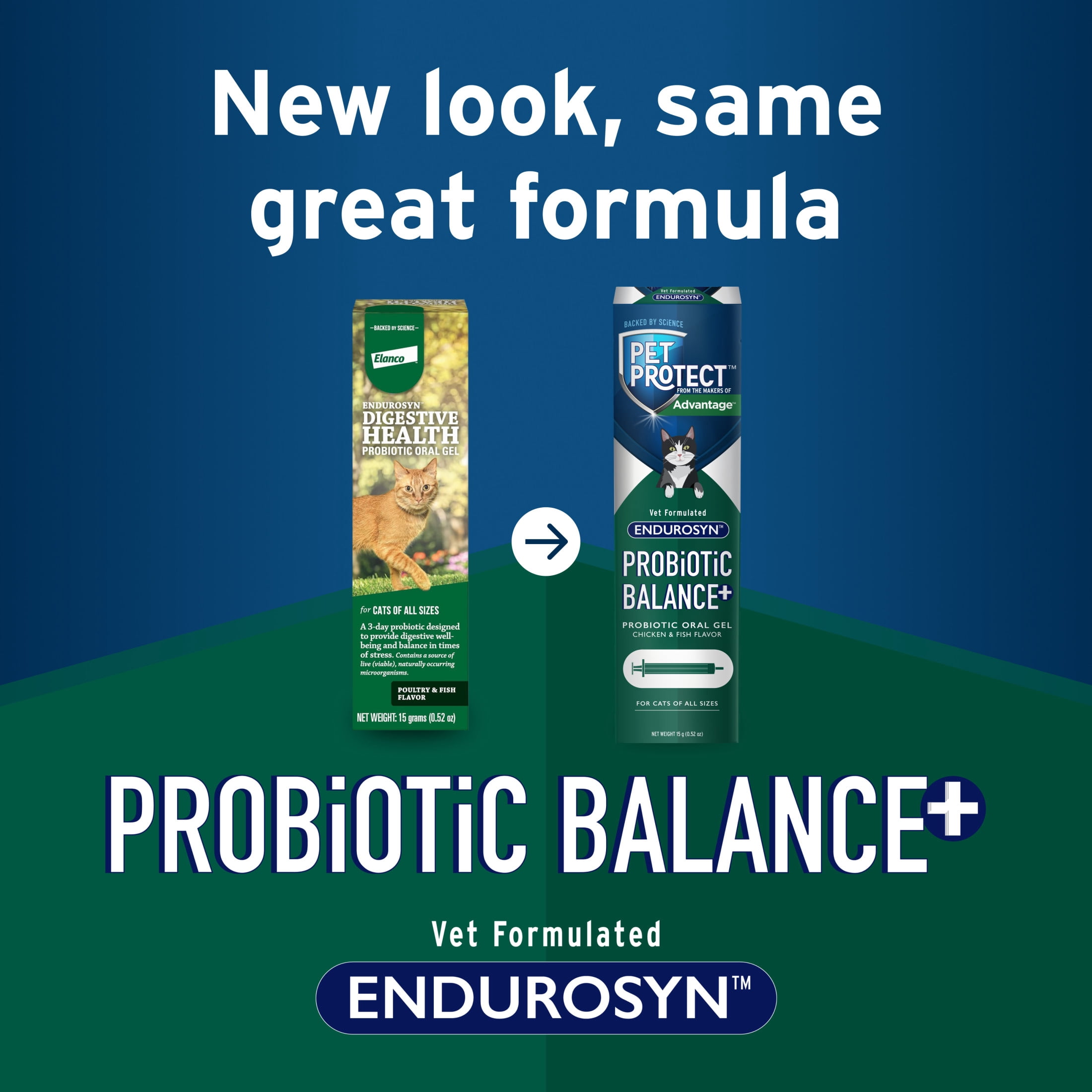 Pet Protect Cat Probiotic Balance+ Oral Gel, Vet-Formulated Endurosyn, Chicken & Fish, 15g