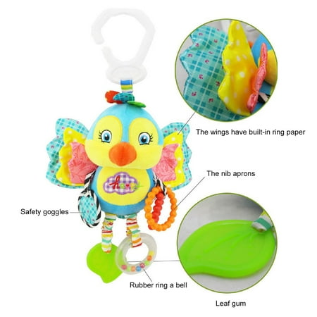 

Hemousy Baby Stroller Toy with Teether Rattle Infant Crib Pendant Doll