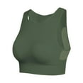 thumbnail image 7 of Kddylitq High Neck Sports Bra for Women Longline Full Coverage Sports Bras Medium Impact Padded Workout Crop Tops for Yoga Gym Dark Green M, 7 of 7