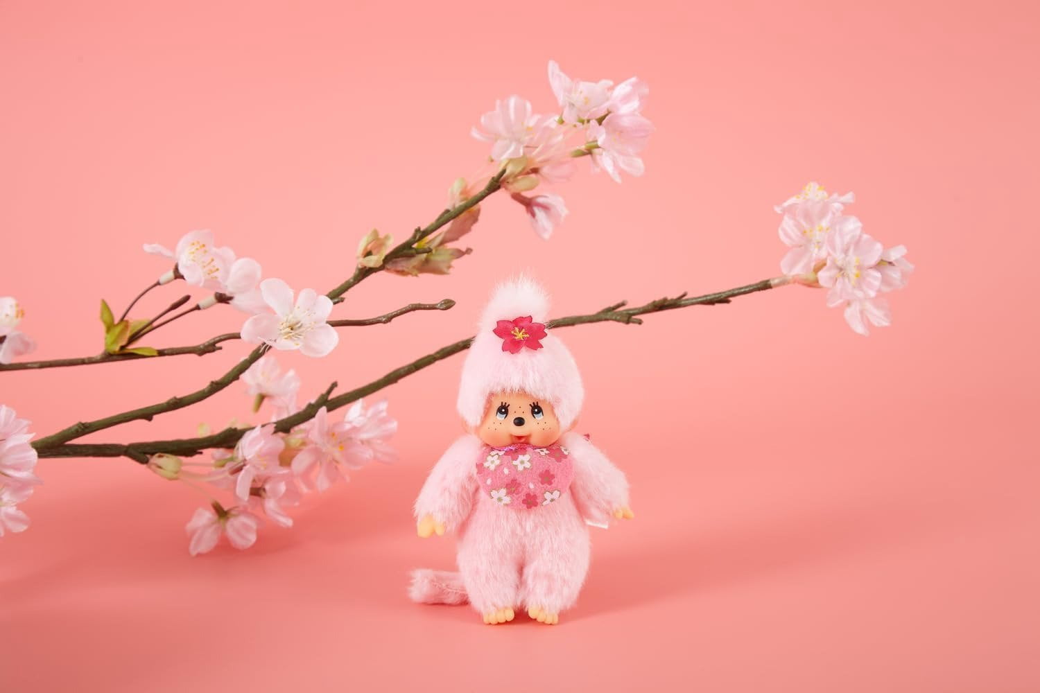 Monchhichi Cherry Blossom Keychain Charm