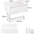 thumbnail image 2 of Porta Rollos Papel de Baño, 3 En 1 Portarollos Higienico con cajón, Acero Inoxidable de Pared, Sin Taladro Fácil Instalación, Apto para Baño Balcón (Blanco), 2 of 4