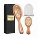 thumbnail image 1 of wonima11 Hair Brush Natural Bamboo Bristles Detangling Hairbrush for Women Men Kids Hair Growth, Mini Paddle Brush for Thick Curly Thin Long Short Wet or Dry Hair, 1 of 1
