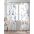 thumbnail image 2 of Sheer Curtains 96 Inches Long 2 Panels Set for Living Room, Orange Blue Coastal Semi Sheer Curtains for Windows, Summer Beach Nautical Starfish Coral Voile Window Treatments Rod Pocket Curtain, 2 of 7