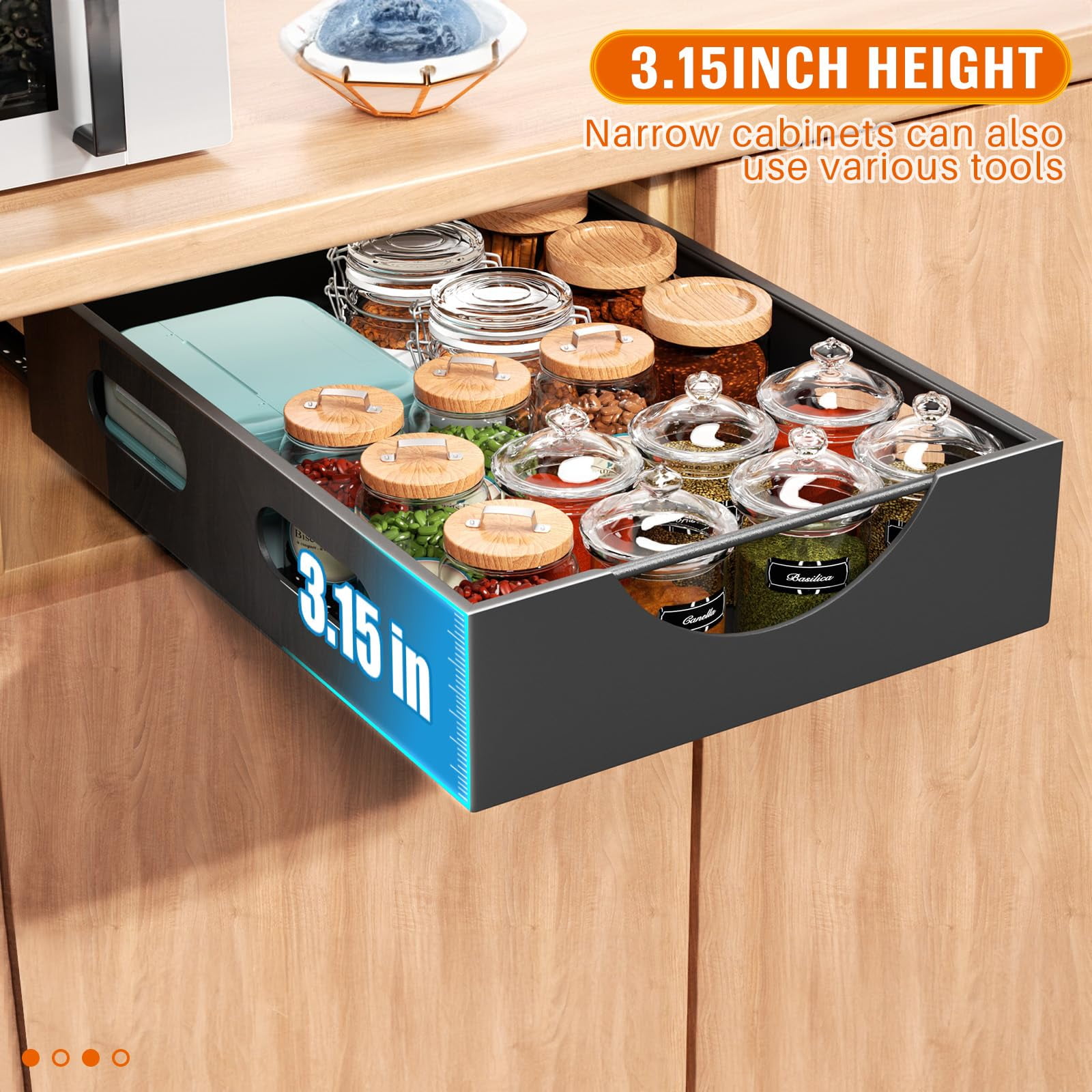  Expandable Pull-Out Cabinet Organizer with Adhesive