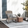 thumbnail image 2 of imerelez Outdoor Wicker Adirondack Rocking Chair, Patio Rattan Rocker Chair with High Back, Seat Cushion, and Pillow for Garden, Porch, Balcony, Gray, 2 of 9