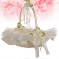 thumbnail image 2 of Wedding Flower Girl Basket Lace Bride Basket for Wedding Ceremony Party Decoration (Milk White), 2 of 3