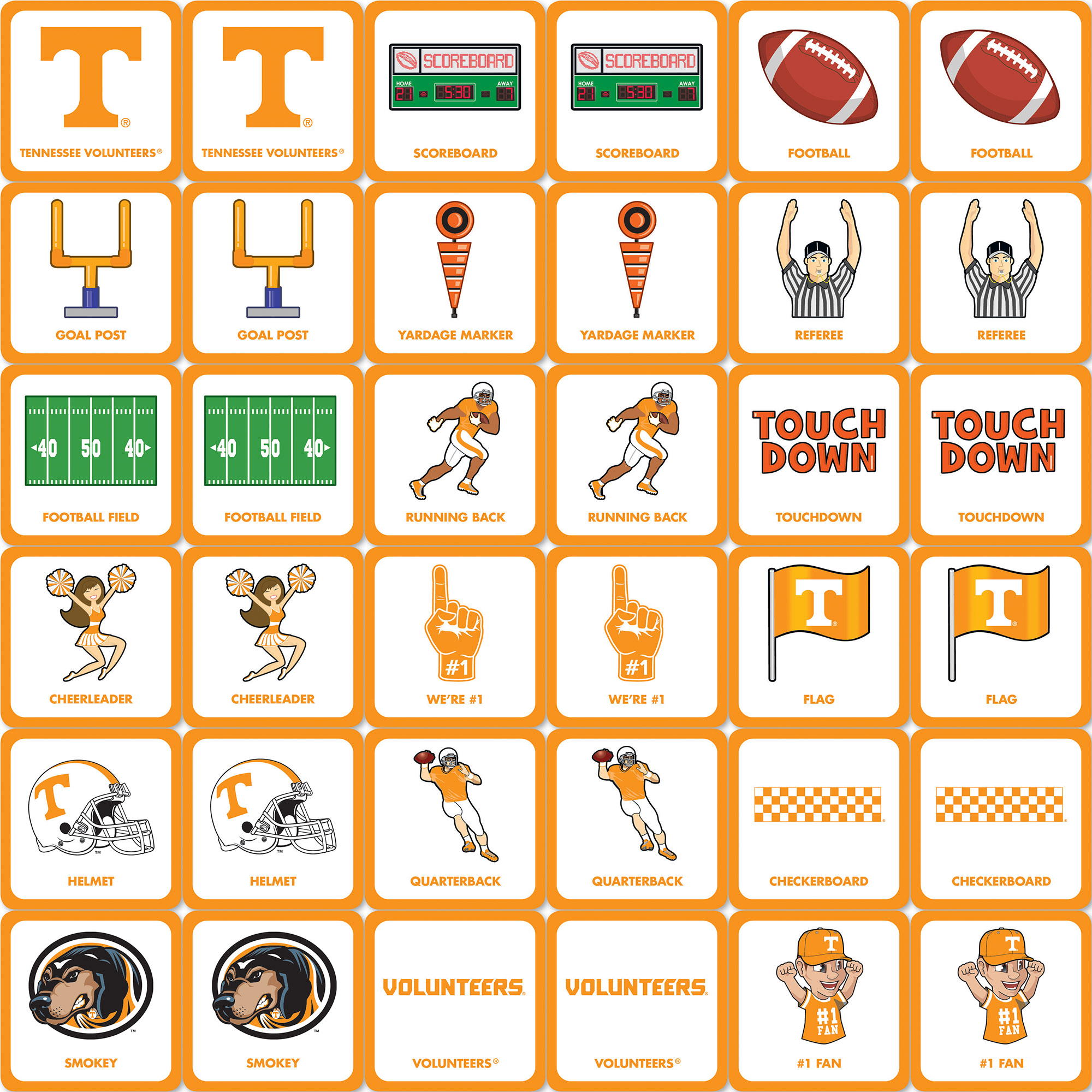 MasterPieces NCAA Tennessee Matching Game - image 4 of 5