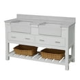 thumbnail image 3 of Charlotte 60" Double Farmhouse Bathroom Vanity with White Cabinet and Engineered Carrara Top, 3 of 6
