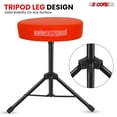 thumbnail image 5 of 5 CORE Drum Throne 3 Inch Padded Comfortable Guitar Stool 330Lb Capacity Adjustable to 22" Drummer Seat for Adults and Kids Orange - DS 01 ORG, 5 of 11