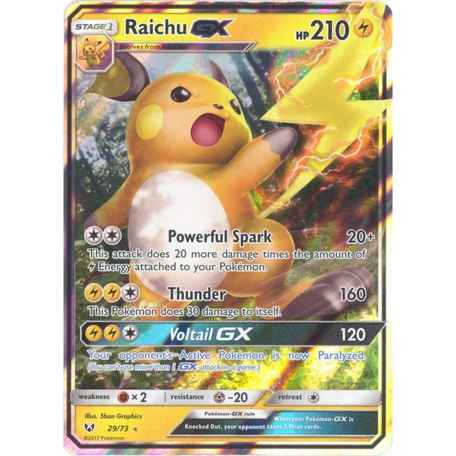 Carta coleccionable Pokémon Raichu-GX 29/73 Shining Legends