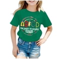 thumbnail image 1 of Chemises pour Tout-Petits Rentrée Scolaire Graphique Manches Courtes Col Rond Tee Confort Éclatant Hauts Filles Vert 10 Ans-11 Ans, 1 of 4