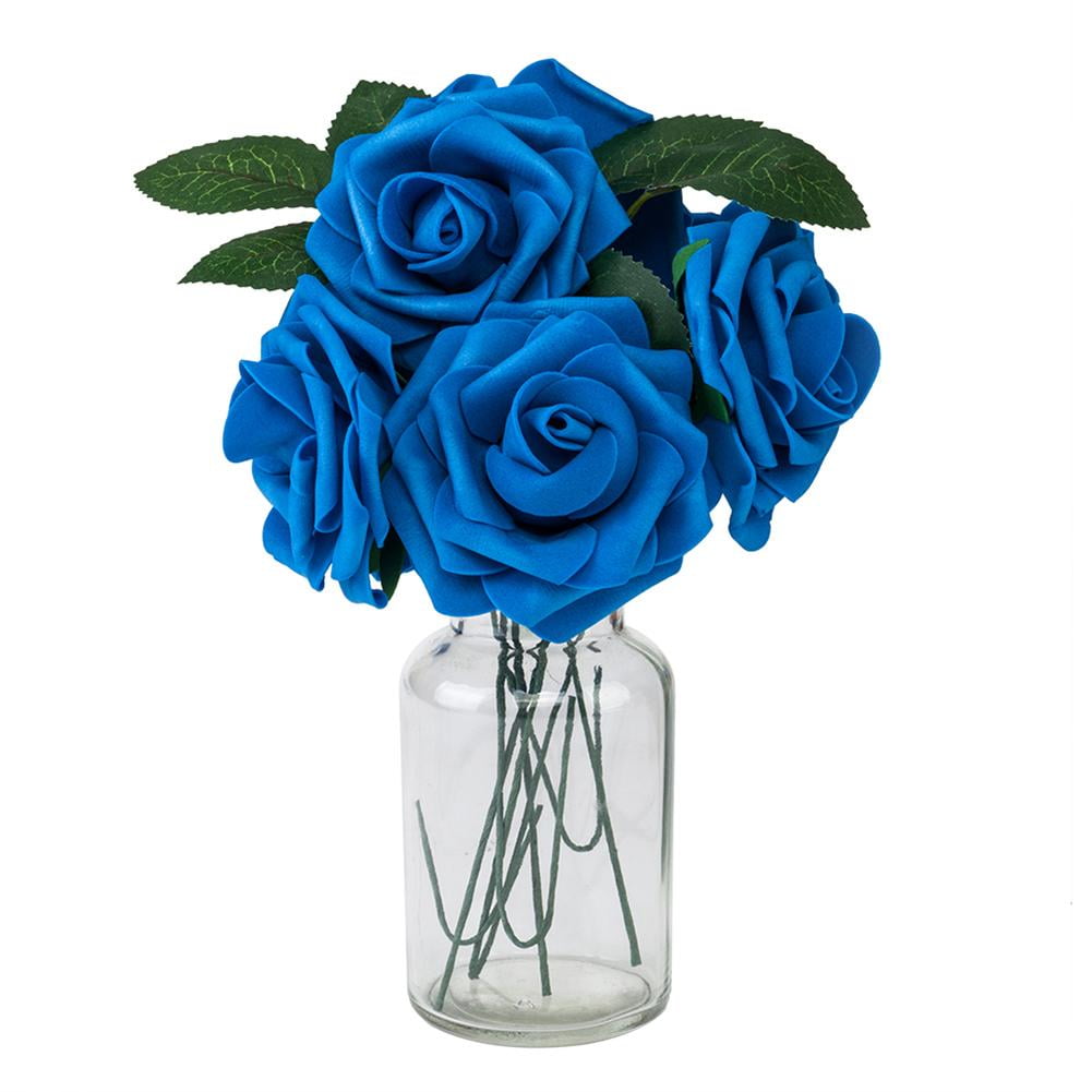 Mgaxyff 25pcs Pe Foam Rose Artificial Flower Bouquet Wedding Decoration Dark Blue Foam Rose Decor Foam Flower Walmart Com Walmart Com