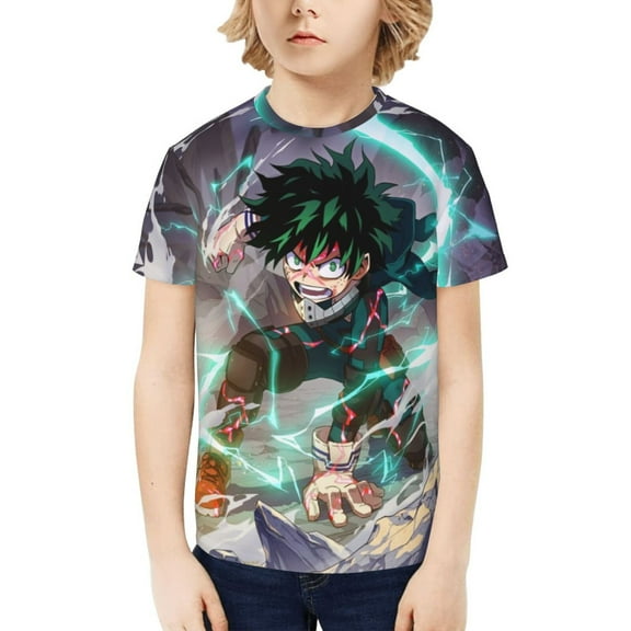 My Hero Academia Izuku Midoriya Kids T-Shirt 3d Printed Graphic T-Shirts Boys And Girls Short Sleeve Shirts For Youth Kids X-Small