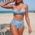 thumbnail image 6 of HUAXUN Plus Size Tankini Swimwear Full Coverage Swimsuits Vacation Modest Bathing Suits Trim Tankini Top with Bottom 3036 3 Piece Swimsuit for Women, 6 of 7