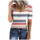 thumbnail image 1 of Blusas de Manga Corta para las Mujeres Cuello Redondo Botón Arriba Camiseta Suelta, Top de Algodón de Imitación Casual para Diario, 1 of 2