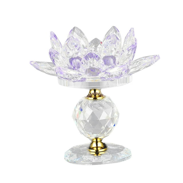 Portavelas de Vidrio Portavelas de Loto Portavelas Votivos Decorativos Portavelas de Vidrio Transparente para Cena Romántica Boda Baño Violeta