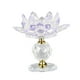thumbnail image 1 of Portavelas de cristal transparente de loto, candelero con Base de cristal para decoración de comedor en casa Violeta, 1 of 9