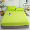 thumbnail image 1 of Fitted Sheet Solid Color Bed Sheets Single Double Queen Cover Bed Size P2H9, 1 of 9