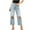 Light Blue, variant on Staron Women's Casual Jeans Ripped Straight Leg Loose Fit Washed Denim Pants with Elastic Waist, Brown S