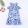 thumbnail image 1 of Économies d'Été! Robe d'Été pour Enfants, Robes Décontractées pour Filles en Liquidation, Nouvelle Robe d'Été à la Mode pour Filles à Manches Courtes Volantées, Col Rond, Imprimée, Robe, Jolie Robe Débardeur, 1 of 3