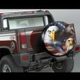 thumbnail image 2 of PISONIC American Flag Bald Eagles Spare Tire Cover Weatherproof Universal Wheel Protectors for RV Camper Travel Trailer SUV Truck 14 inch, 2 of 7