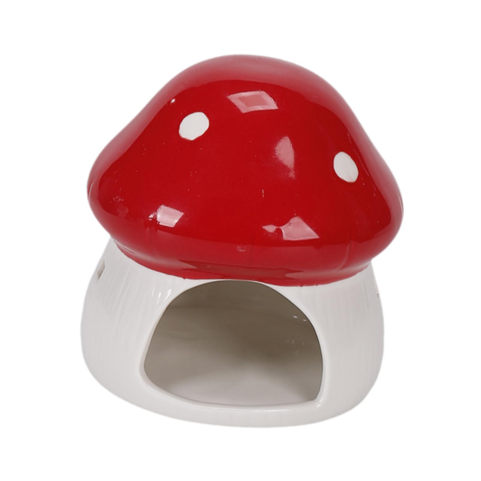 Hamster Habitat Ceramic Mushroom House Adorable Durable Decoration for Chinchilla Guinea Pig Squirrel