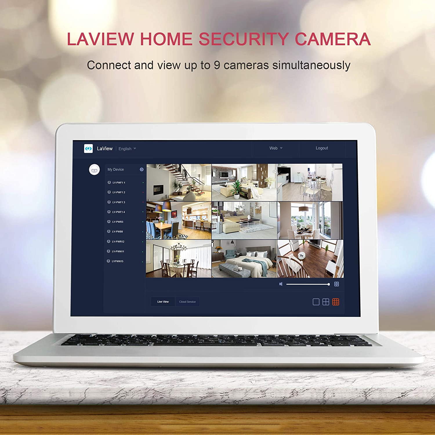 LaView Security Cameras 4 Pieces, Home Security Camera Indoor 1080P, Wi-Fi Cameras for Baby/Pet, Motion Detection, Two-Way Audio, Night Vision