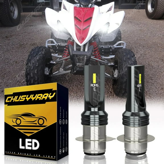 Pair for Yamaha Raptor 350 660R 700 700R LED Headlight Bulbs 6000K White fits for YFM350R YFM660R