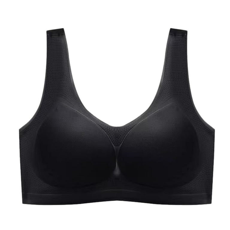 Eashery Under Outfit Bras for Women Women's No Side Effects  Underarm-Smoothing Comfort Wireless Lightly Lined T-Shirt Bra Black  4X-Large 