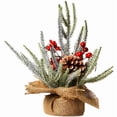 thumbnail image 2 of Adornos de árboles de Navidad artificiales, mini conos de pino en maceta, decoración para escritorio, repisa, centro de mesa, decoración del hogar, adornos, decoración del hogar, decoración de habitac, 2 of 5