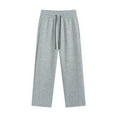 thumbnail image 4 of EDFBUYKRS Female Women Pants Casual Womens Cargo Pants Tall Inseam Women's Casual Pants High Waisted Wide Leg Trousers for Everyday Wear Jogging Travel Comfortable Elastic Drawstring Pure Color S, 4 of 4