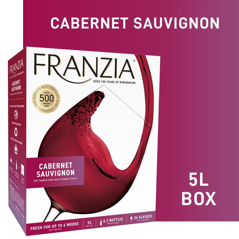 Franzia, Red Wine, 5L, Cabernet Sauvignon, Full-Bodied, Dry 