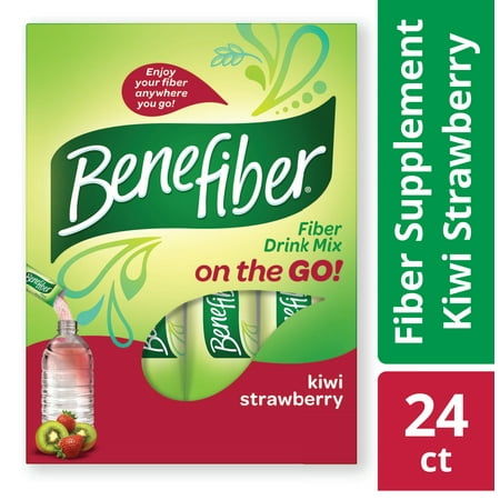 Benefiber On The Go Kiwi Strawberry Fiber Supplement Powder Stick Packs for Digestive Health, 24 sticks (5.28 (Best Soluble Fiber Foods)