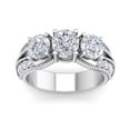 thumbnail image 4 of SuperJeweler 3 Carat Lab Grown Diamond Three Stone Engagement Ring In 14K White Gold For Women, 4 of 5