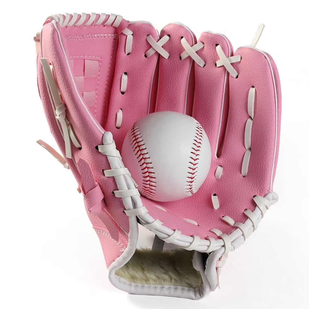 Thicken Infield Pitcher Pink Baseball and Softball Gloves for Sports Use Left Hand PU Material 11.5 Inch