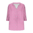 thumbnail image 5 of Annhoo Plus Size Tops for Women V Neck Block Color Print Button Down Tunic 3/4 Sleeve Shirts Trendy Clothes, 5 of 5