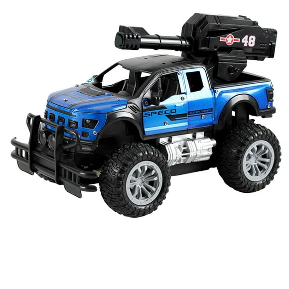 Blue 1:18 Scale Alloy RC Off-Road Vehicle with Manual Three-Door Design, USB Rechargeable 500mAh Battery, 20m Control Range, All-Terrain Capability, and Water Shooting Function – Includes Remote,