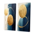 thumbnail image 3 of Designart "Mid-Century Moon Serenity on Delft Blue Sky III" Transitional Wall Art Set Of 2 - Abstract Gold Gallery Set For Office Decor, 3 of 6