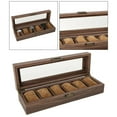 thumbnail image 2 of Caja de reloj para hombre - Porta accesorios de madera para relojes, pulseras y brazaletes - 6 cuadrícula jinwen ver vitrina, 2 of 8